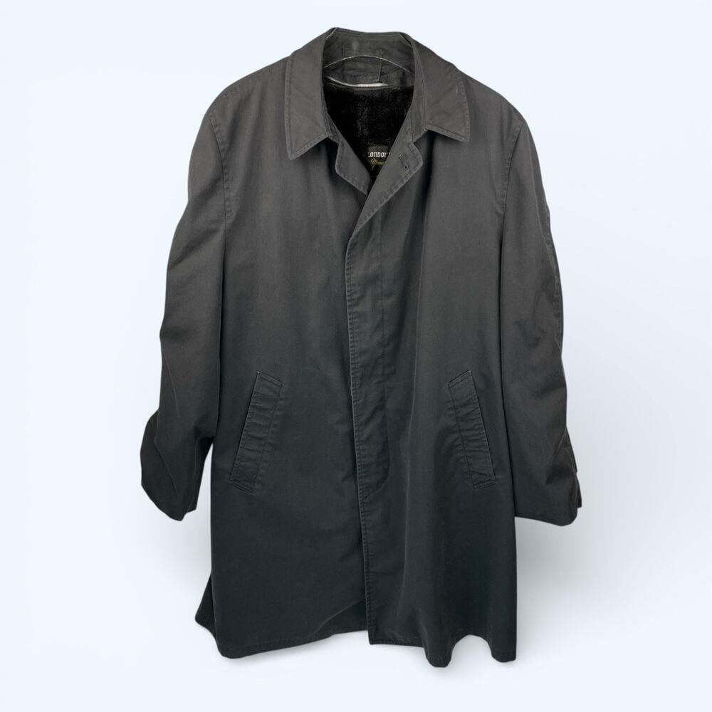 London Fog Men's Short Trench W Zip out Fleece Lining 42 Reg. Charcoal